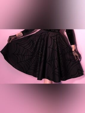 RARE Vixen By Micheline Pitt Black Spiderweb Skirt 3X